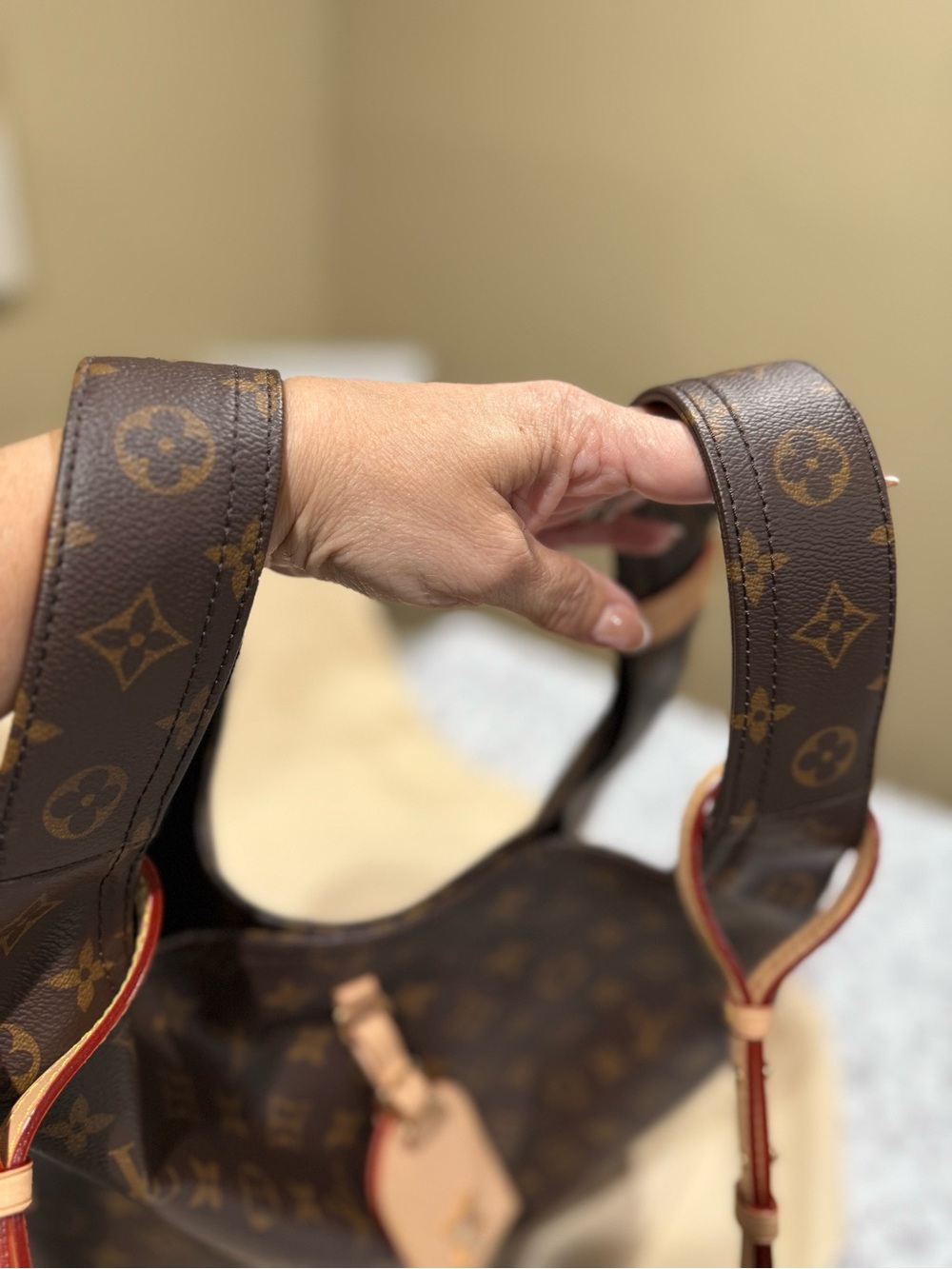 Louis Vuitton Monogram Canvas Hobo Shoulder Bag in Brown and Natural - Picture 8 of 16